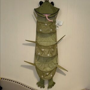 IKEA Frog-Themed Hanging Organizer with Pink Tongue for Toys or Stuffed Animals